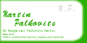 martin palkovits business card